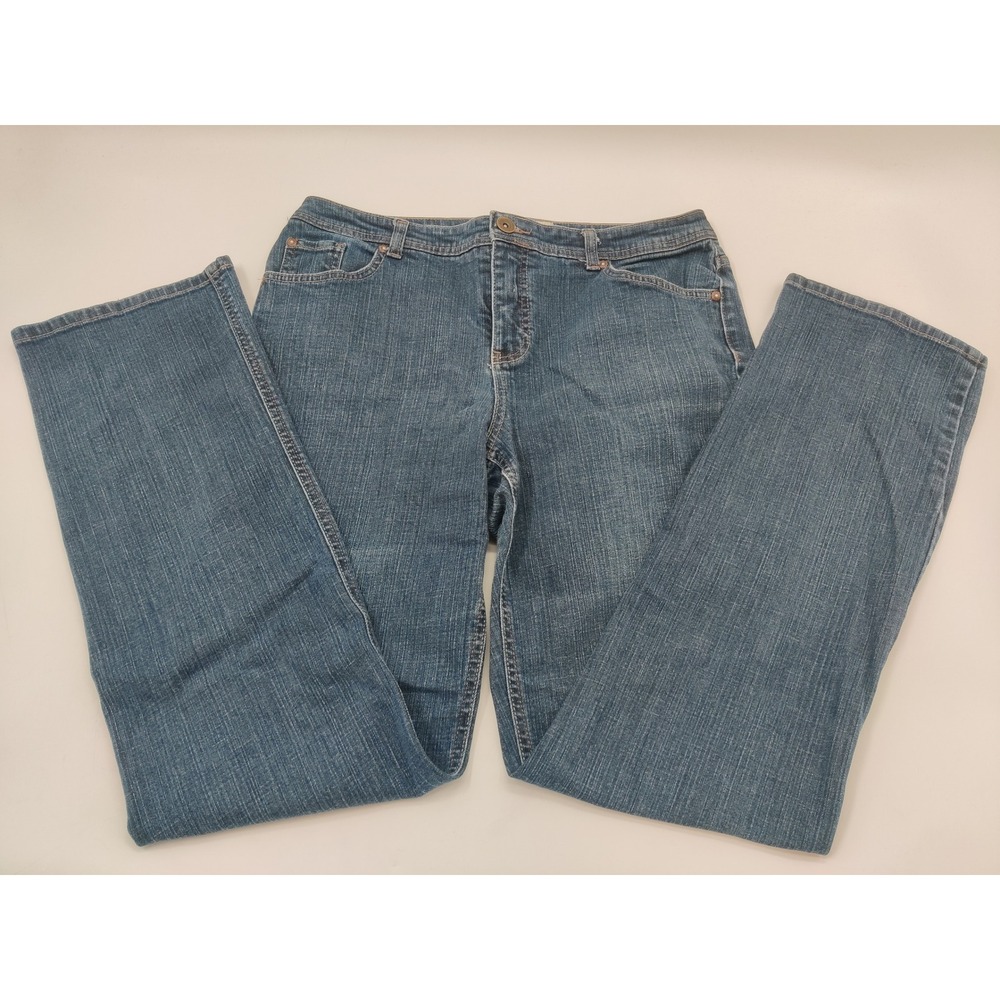 Faded Glory Classic Stretch Straight Leg Jeans Womens Tall 12 Bluestone Blue